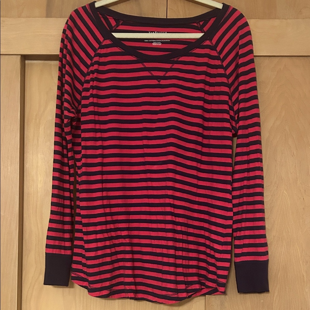 Van Heusen Red and Black Striped Shirt